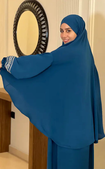 خمار وفالدة بأستيك للوضوء — طقم صلاة أنيق (S-3XL)