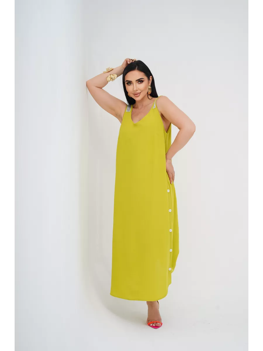 فستان "نسيم الصيف" المنسدل بالأزرار الجانبية والظهر الماسي البراق ✨👗