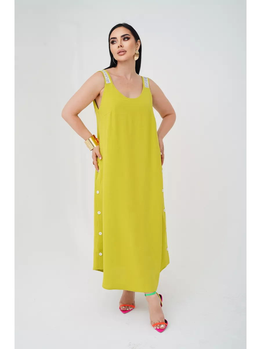 فستان "نسيم الصيف" المنسدل بالأزرار الجانبية والظهر الماسي البراق ✨👗