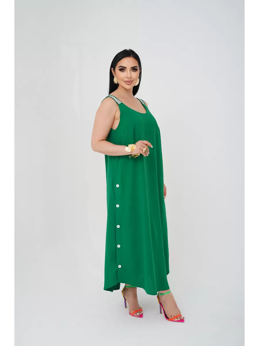 فستان "نسيم الصيف" المنسدل بالأزرار الجانبية والظهر الماسي البراق ✨👗