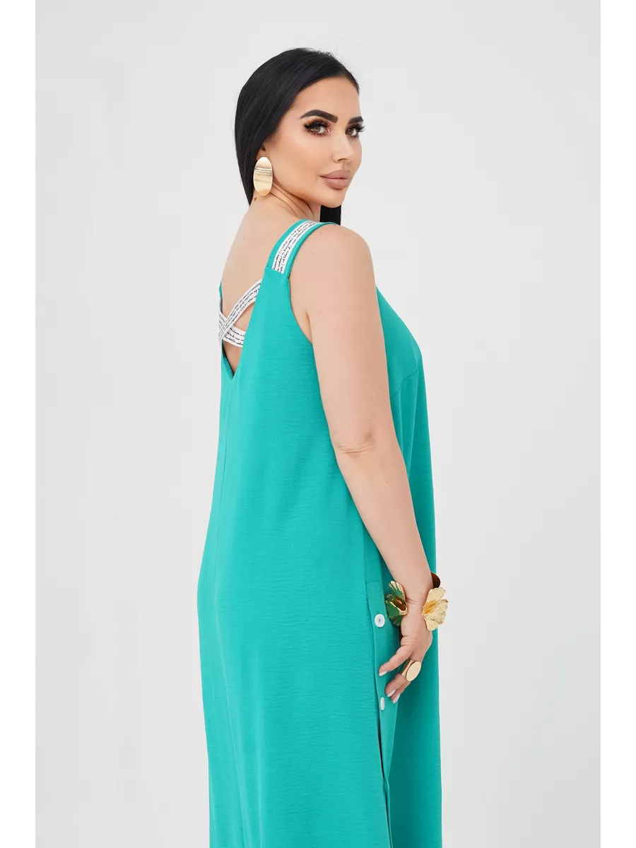 فستان "نسيم الصيف" المنسدل بالأزرار الجانبية والظهر الماسي البراق ✨👗