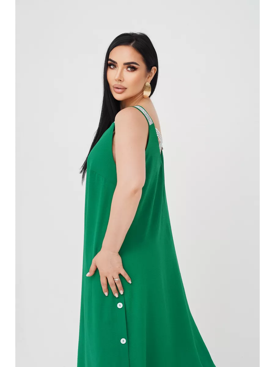 فستان "نسيم الصيف" المنسدل بالأزرار الجانبية والظهر الماسي البراق ✨👗