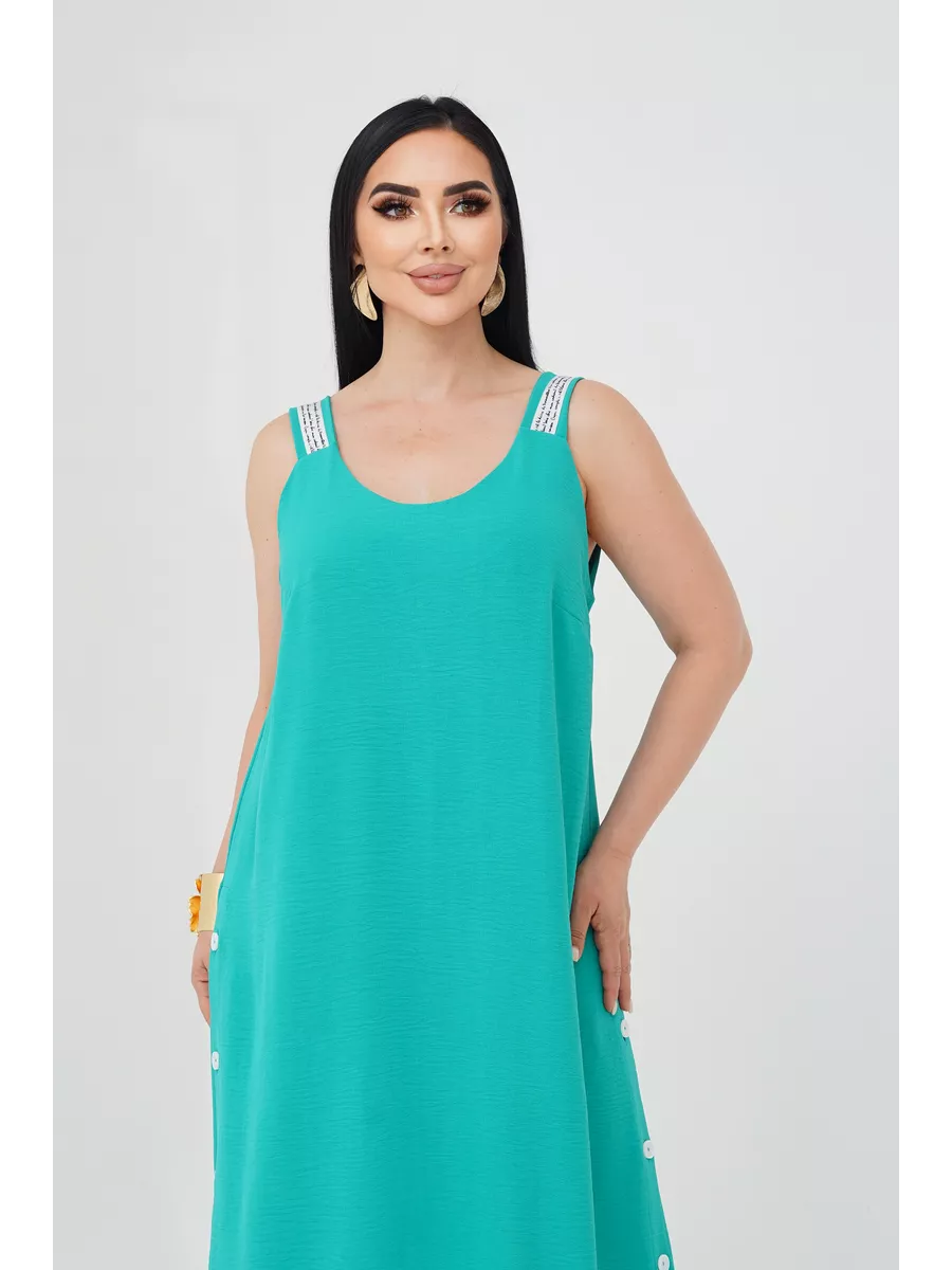 فستان "نسيم الصيف" المنسدل بالأزرار الجانبية والظهر الماسي البراق ✨👗