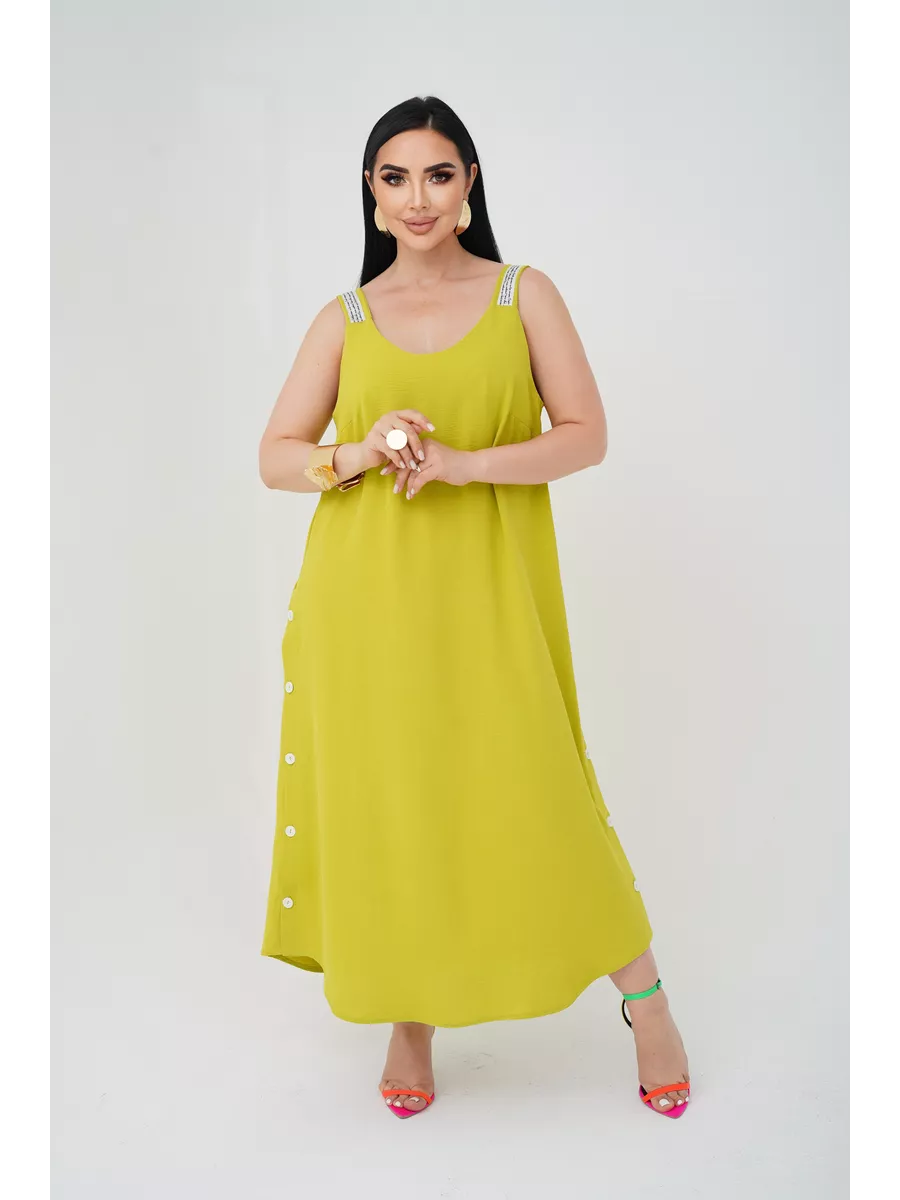 فستان "نسيم الصيف" المنسدل بالأزرار الجانبية والظهر الماسي البراق ✨👗