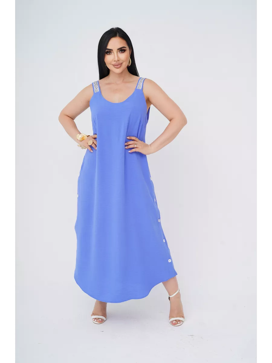 فستان "نسيم الصيف" المنسدل بالأزرار الجانبية والظهر الماسي البراق ✨👗
