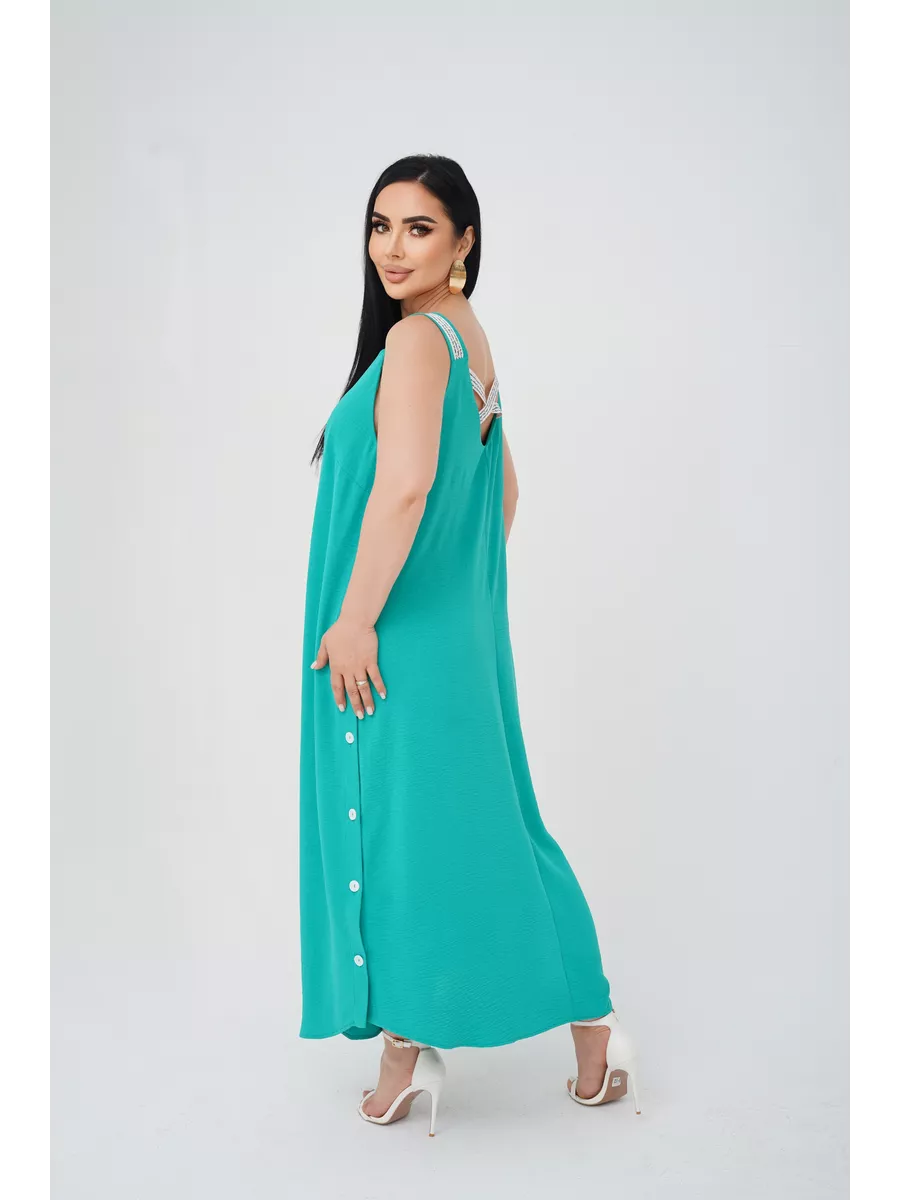 فستان "نسيم الصيف" المنسدل بالأزرار الجانبية والظهر الماسي البراق ✨👗