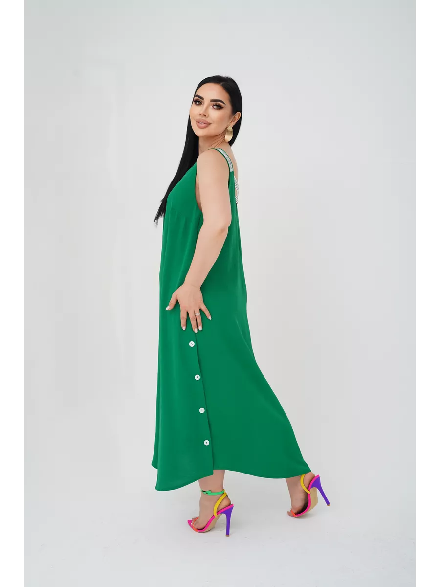 فستان "نسيم الصيف" المنسدل بالأزرار الجانبية والظهر الماسي البراق ✨👗