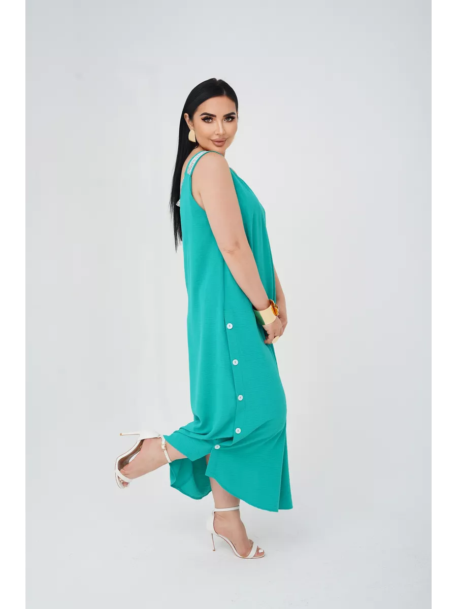 فستان "نسيم الصيف" المنسدل بالأزرار الجانبية والظهر الماسي البراق ✨👗
