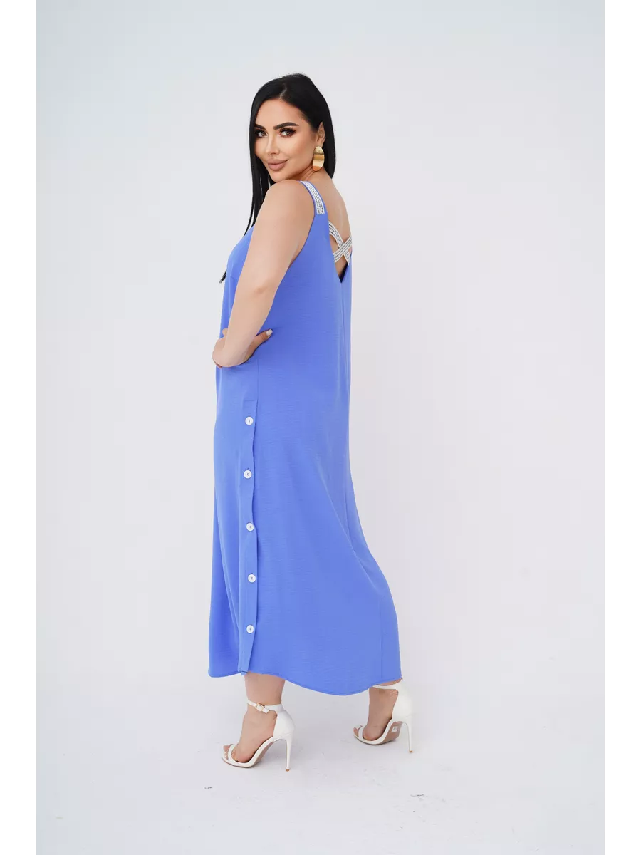 فستان "نسيم الصيف" المنسدل بالأزرار الجانبية والظهر الماسي البراق ✨👗