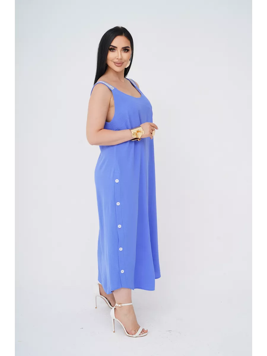 فستان "نسيم الصيف" المنسدل بالأزرار الجانبية والظهر الماسي البراق ✨👗