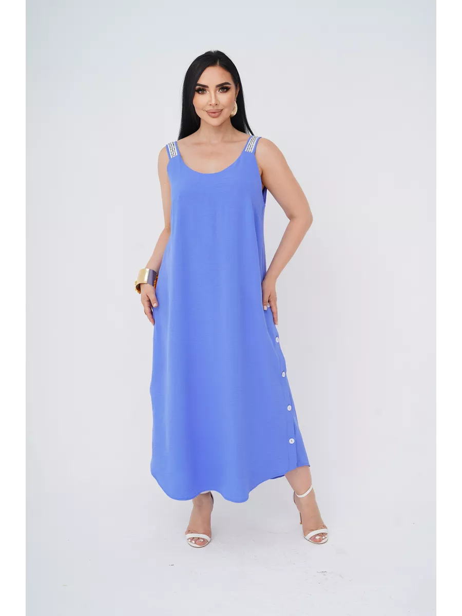 فستان "نسيم الصيف" المنسدل بالأزرار الجانبية والظهر الماسي البراق ✨👗