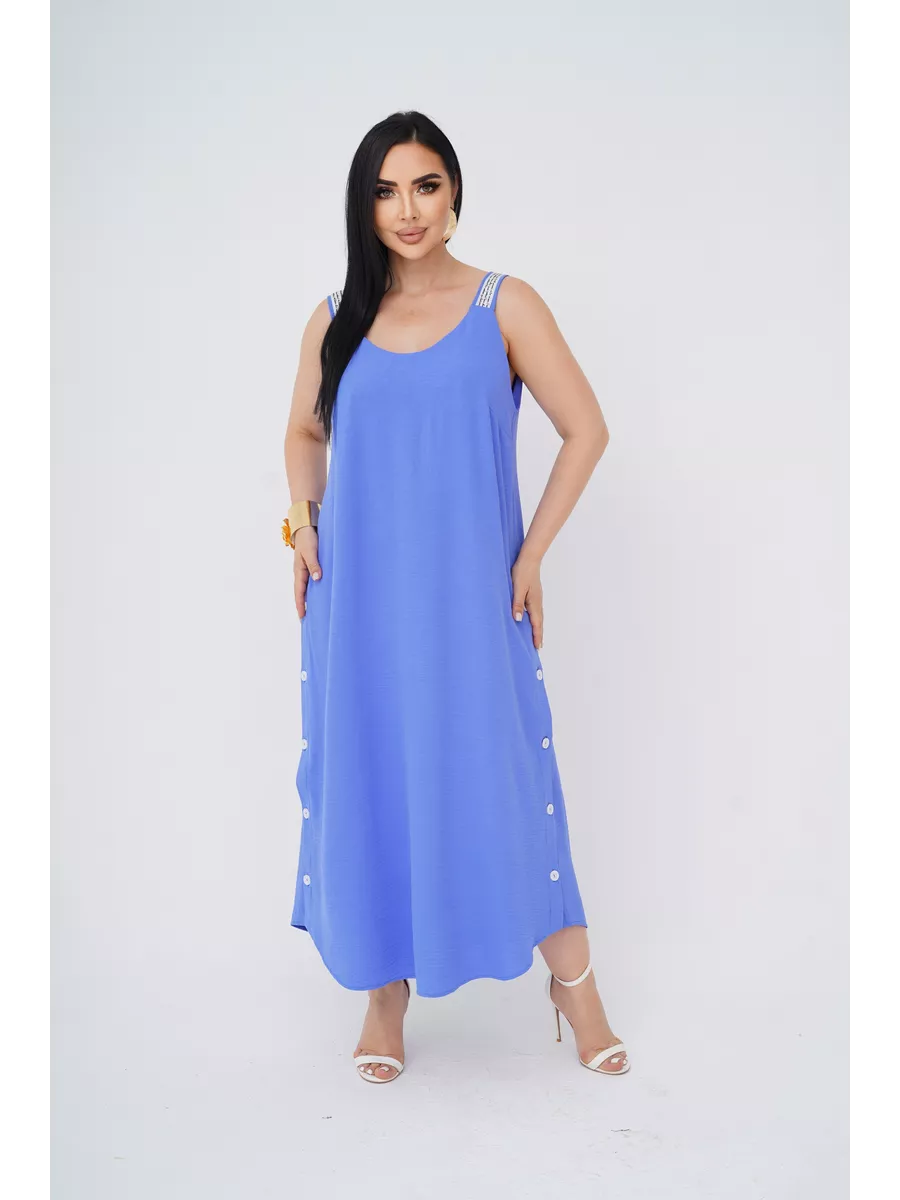 فستان "نسيم الصيف" المنسدل بالأزرار الجانبية والظهر الماسي البراق ✨👗
