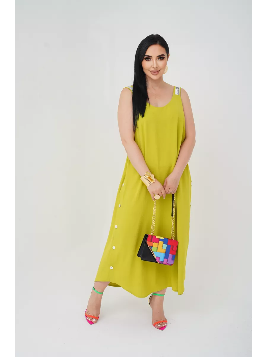 فستان "نسيم الصيف" المنسدل بالأزرار الجانبية والظهر الماسي البراق ✨👗