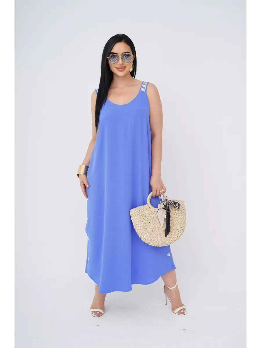 فستان "نسيم الصيف" المنسدل بالأزرار الجانبية والظهر الماسي البراق ✨👗