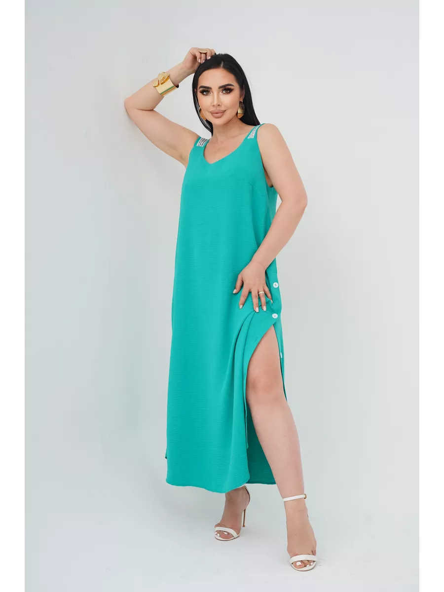 فستان "نسيم الصيف" المنسدل بالأزرار الجانبية والظهر الماسي البراق ✨👗