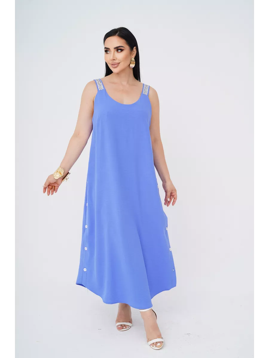 فستان "نسيم الصيف" المنسدل بالأزرار الجانبية والظهر الماسي البراق ✨👗