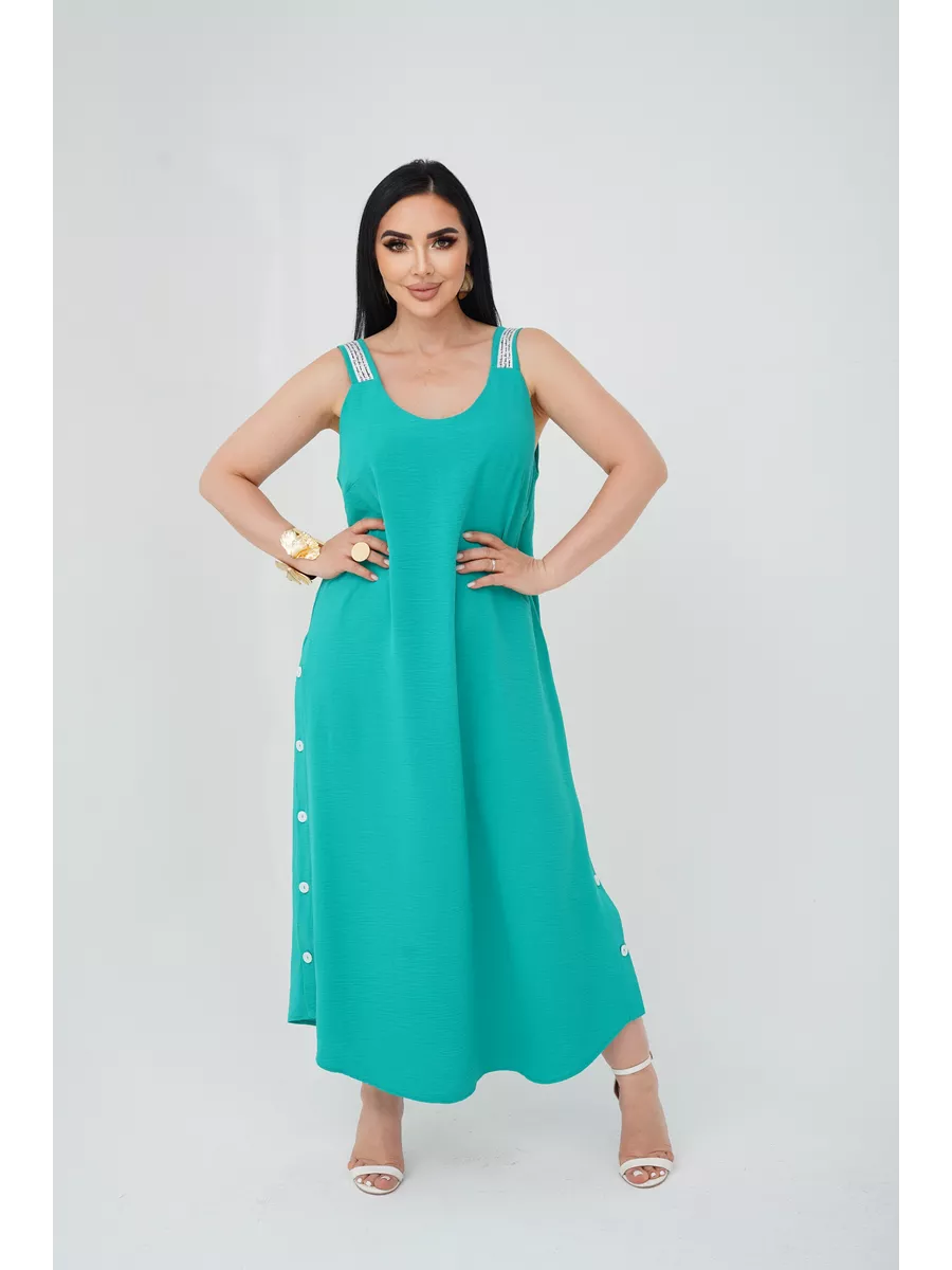 فستان "نسيم الصيف" المنسدل بالأزرار الجانبية والظهر الماسي البراق ✨👗