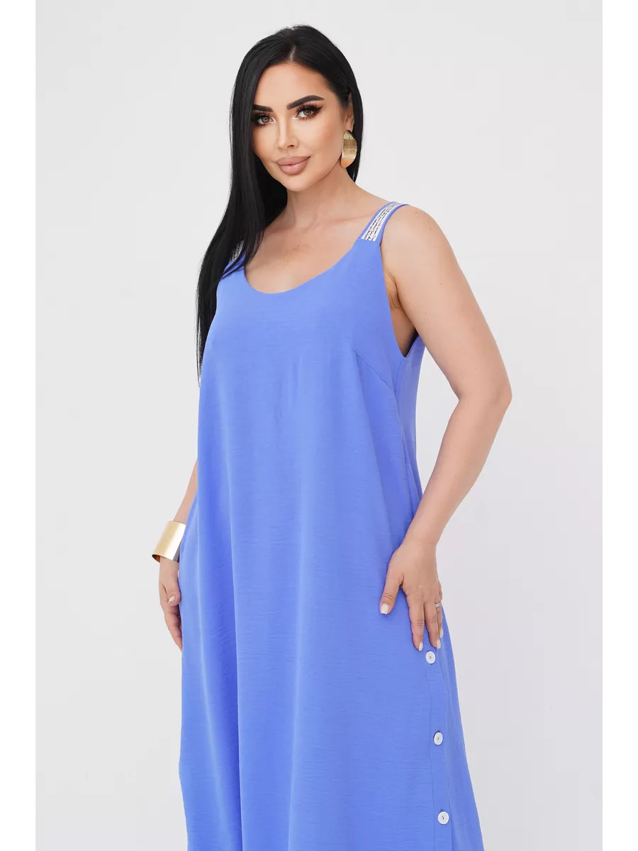 فستان "نسيم الصيف" المنسدل بالأزرار الجانبية والظهر الماسي البراق ✨👗