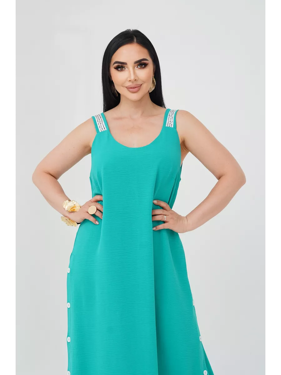 فستان "نسيم الصيف" المنسدل بالأزرار الجانبية والظهر الماسي البراق ✨👗
