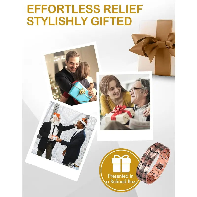 أناقة وراحة: سوار هندسي من النحاس النقي 99,99 %