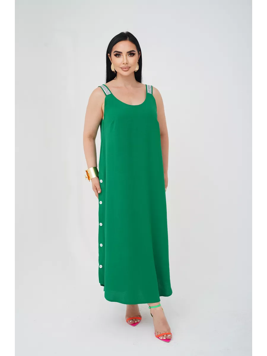 فستان "نسيم الصيف" المنسدل بالأزرار الجانبية والظهر الماسي البراق ✨👗