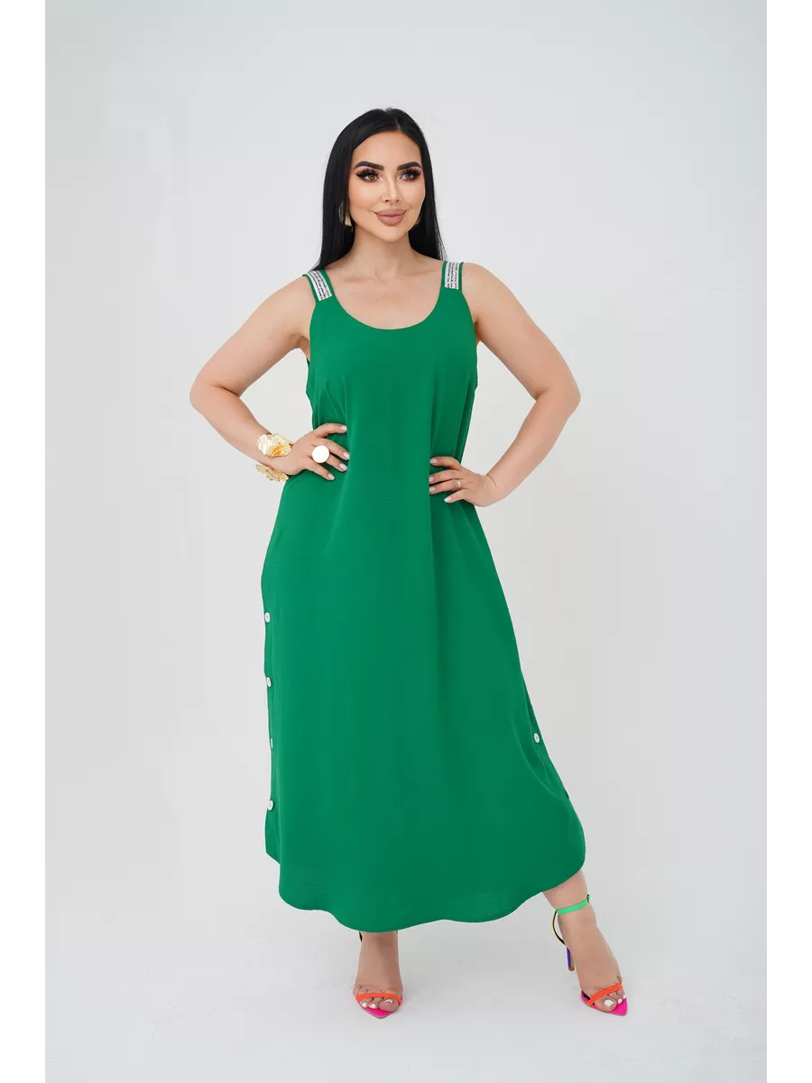 فستان "نسيم الصيف" المنسدل بالأزرار الجانبية والظهر الماسي البراق ✨👗