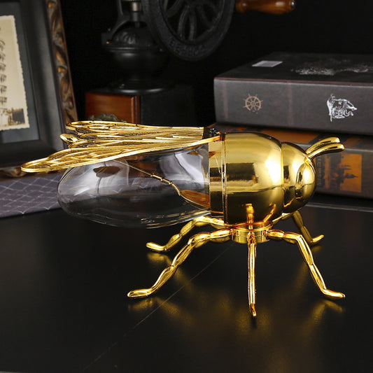 وعاء عسل وسكر فاخر على شكل نحلة ذهبية (Luxury Golden Bee Honey & Sugar Jar)