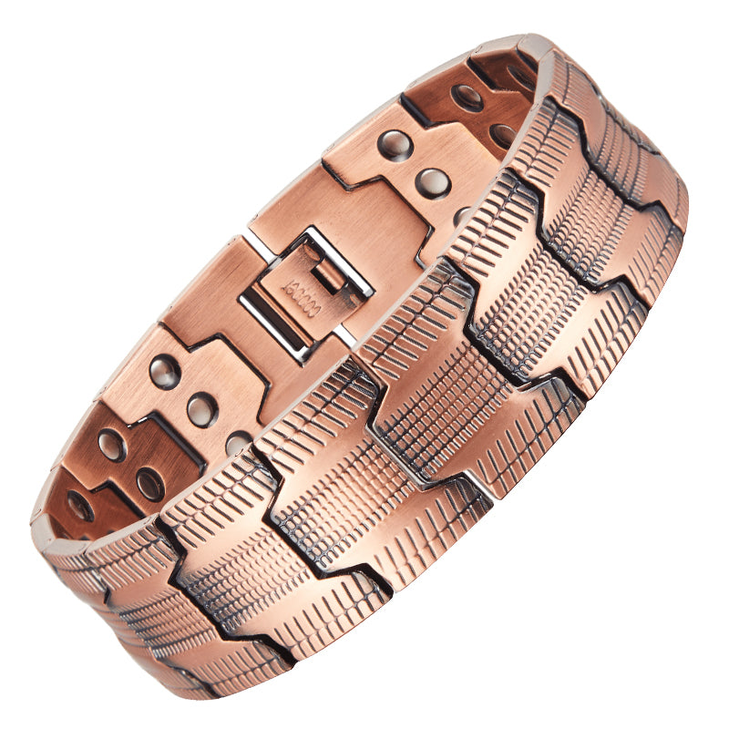 أناقة وراحة: سوار هندسي من النحاس النقي 99,99 %